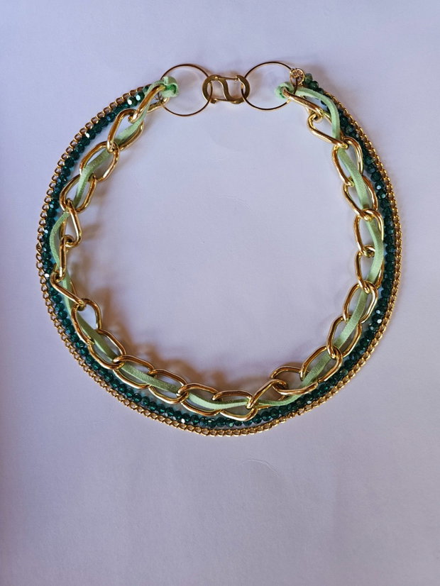 Colier statement Metallic and Green