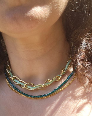 Colier statement Metallic and Green