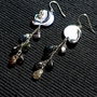 Cercei argint perle naturale de cultura baroc turmalina briolete lant argint boho chic trendy