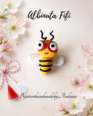 Brosa martisor Albinuta Fifi