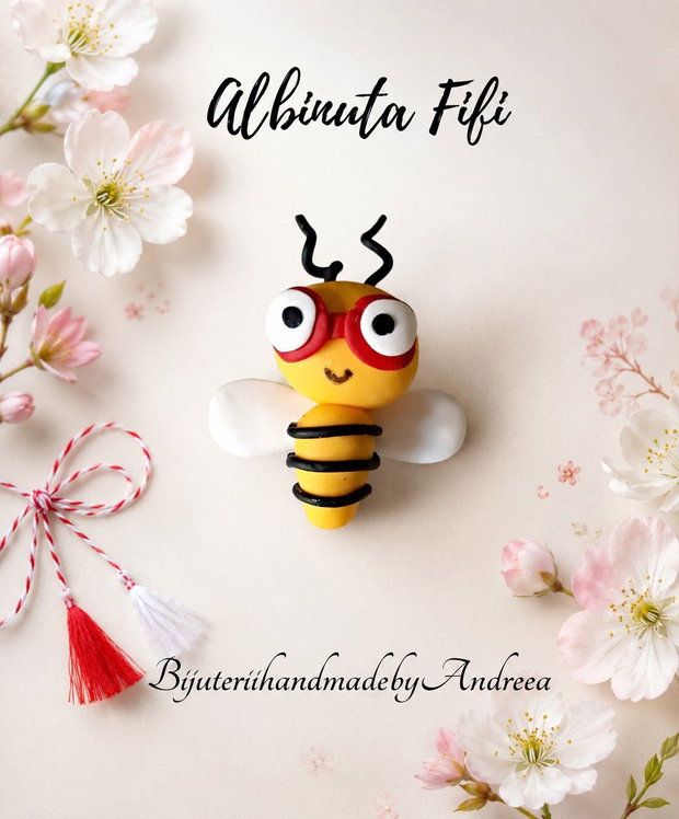 Brosa martisor Albinuta Fifi