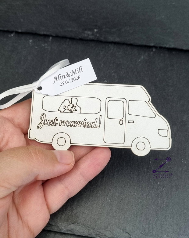 Marturie nunta magnet rulota, marturie magnet nunta, magnet rulota, marturie personalizata, magnet cu nume