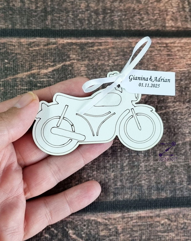 Marturie nunta magnet motocicleta, marturie magnet nunta, magnet motocicleta, marturie personalizata, magnet cu nume