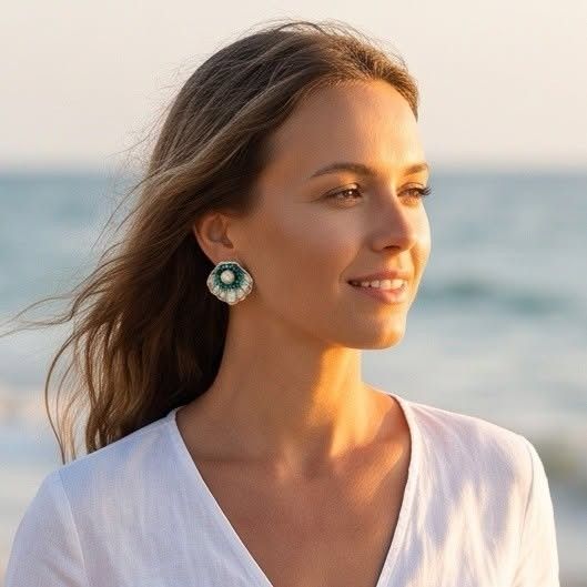 Cercei Scoică - Turquoise Shell Drop