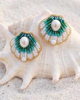 Cercei Scoică - Turquoise Shell Drop