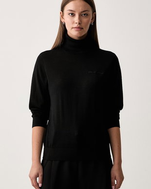 Armani Exchange pulover cu guler înalt de damă din lână