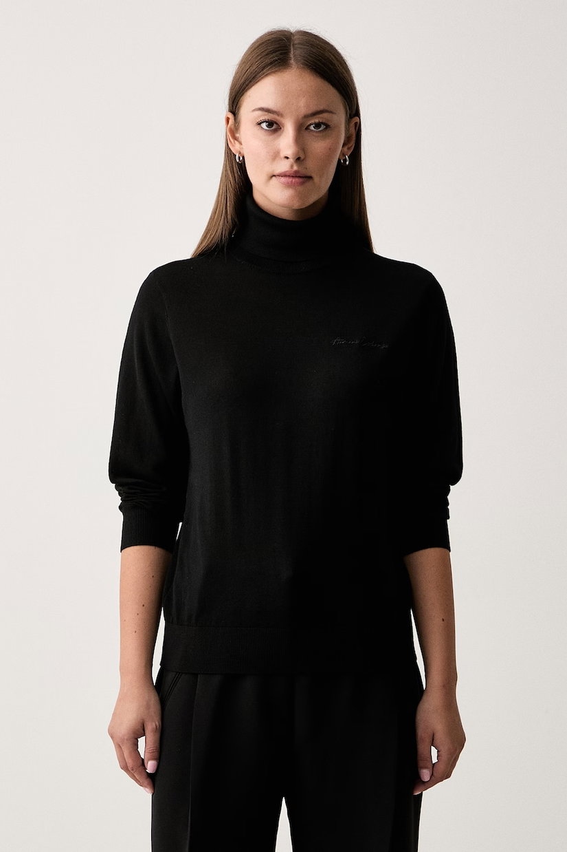Armani Exchange pulover cu guler înalt de damă din lână