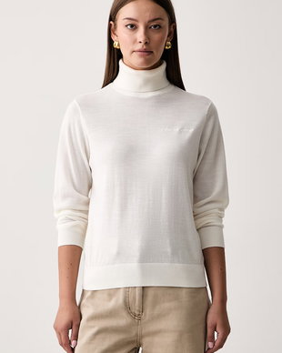 Armani Exchange pulover cu guler înalt de damă din lână
