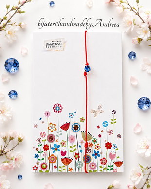 Bratara snur si stras Swarovski Xirius 4mm Safir