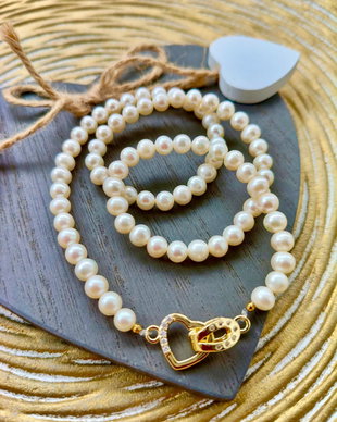 Colier CHOKER perle de cultura albe calitate A plus