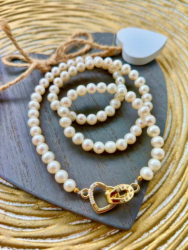 Colier CHOKER perle de cultura albe calitate A plus