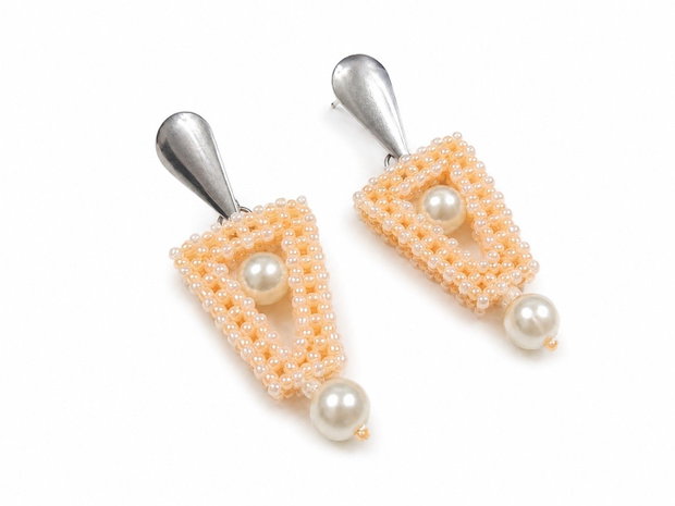 Set elegant bratara si cercei piersica