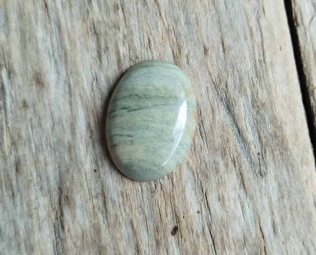 Cabochon silver leaf jasper, 30x22x7 mm