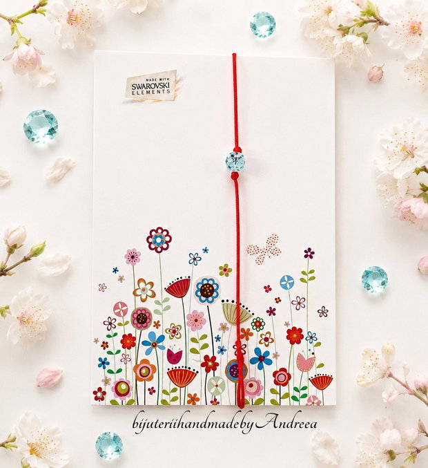 Bratara snur si stras Swarovski Xirius 4mm Aquamarine
