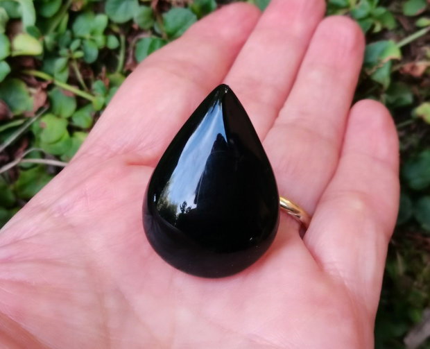 Inel Onix negru si Argint 925 - IN1126 - Inel negru, inel lacrima, inel pietre semipretioase, inel reglabil piatra mare, cadou sotie, cristaloterapie, cristale vindecatoare