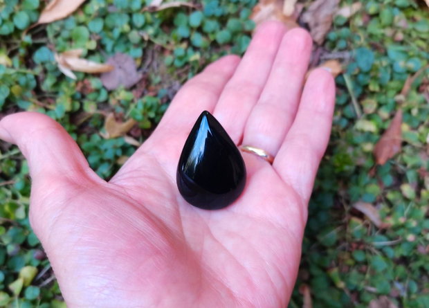 Inel Onix negru si Argint 925 - IN1126 - Inel negru, inel lacrima, inel pietre semipretioase, inel reglabil piatra mare, cadou sotie, cristaloterapie, cristale vindecatoare