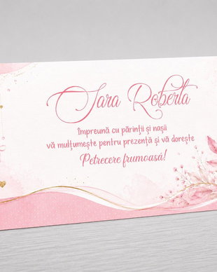 Plicuri pentru bani botez fetiță roz pudrat