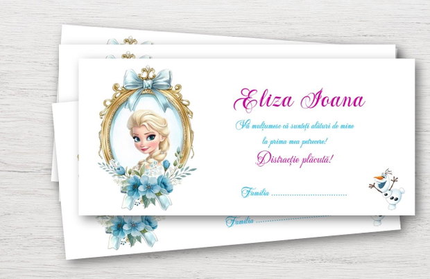 Plic bani botez fetițe Elsa