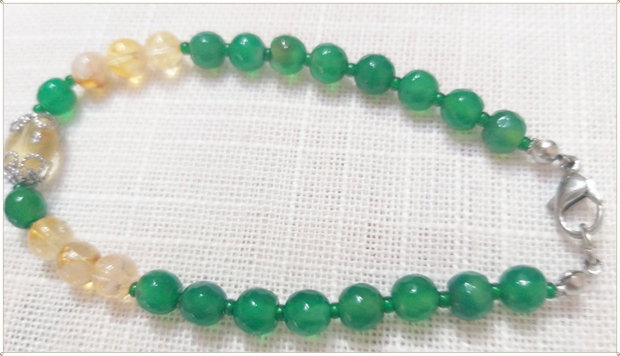 BRATARA- AGAT VERDE FATETAT SI CITRIN