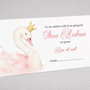 Plic de bani botez fetiță  model elegant cu lebădă și coroniță