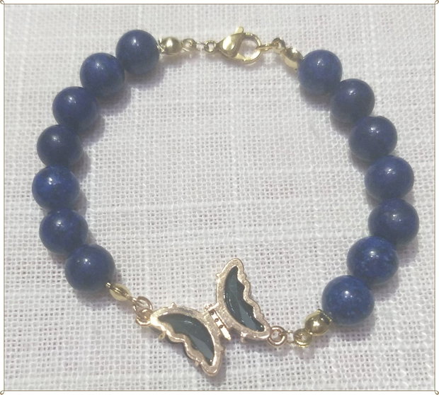 BRATARA- LAPIS-LAZULI- FLUTURAS