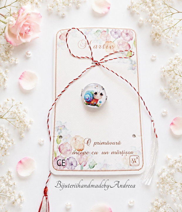 Brosa martisor melcul colorat