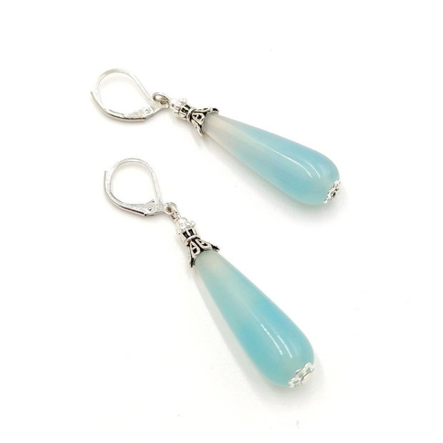 Cercei cu agate si accesorii argintii, 4686