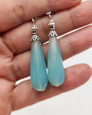 Cercei cu agate si accesorii argintii, 4686