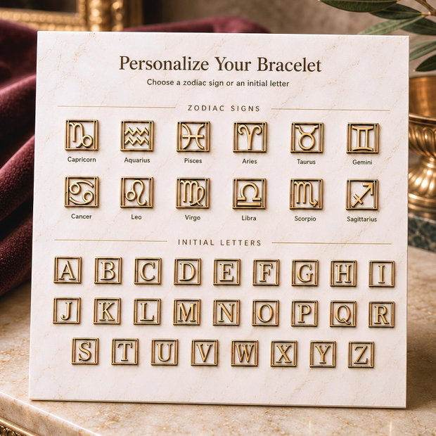 Bratara Miyuki Personalizata cu Initiala sau Semn Zodiacal