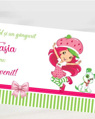Plicuri bani botez fetițe Căpșunica