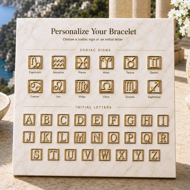 Bratara Miyuki Delica Personalizata cu Initiala sau Semn Zodiacal