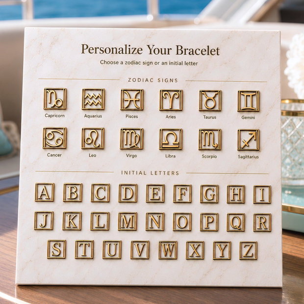 Bratara Miyuki Delica Personalizata cu Initiala sau Semn Zodiacal