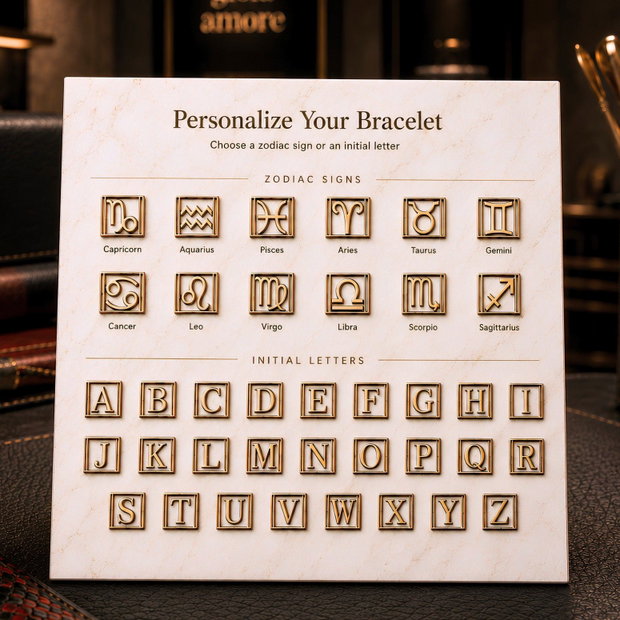 Bratara Miyuki Delica Personalizata cu Initiala sau Semn Zodiacal