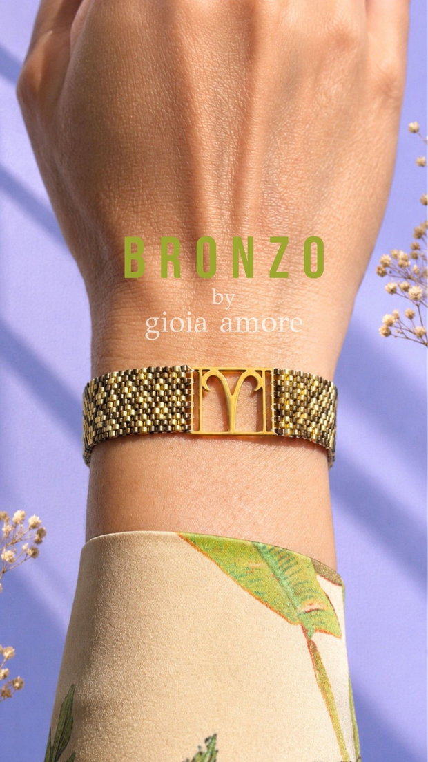 Bratara Miyuki Delica Personalizata cu Initiala sau Semn Zodiacal