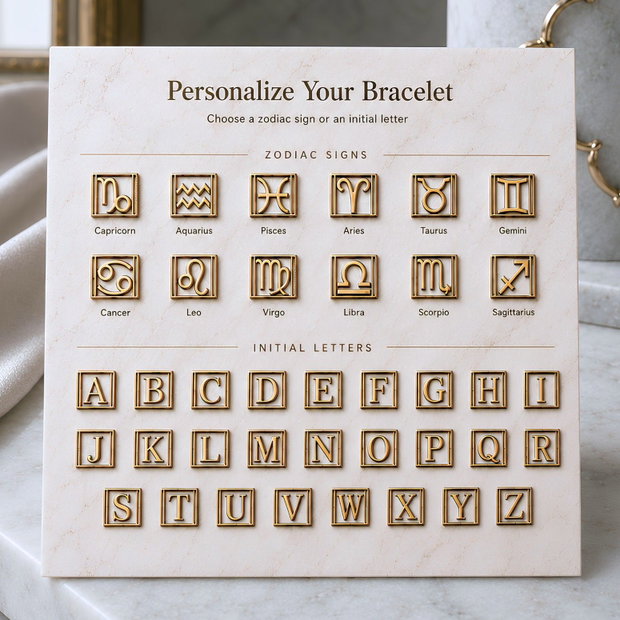 Bratara Miyuki Delica Personalizata cu Initiala sau Semn Zodiacal