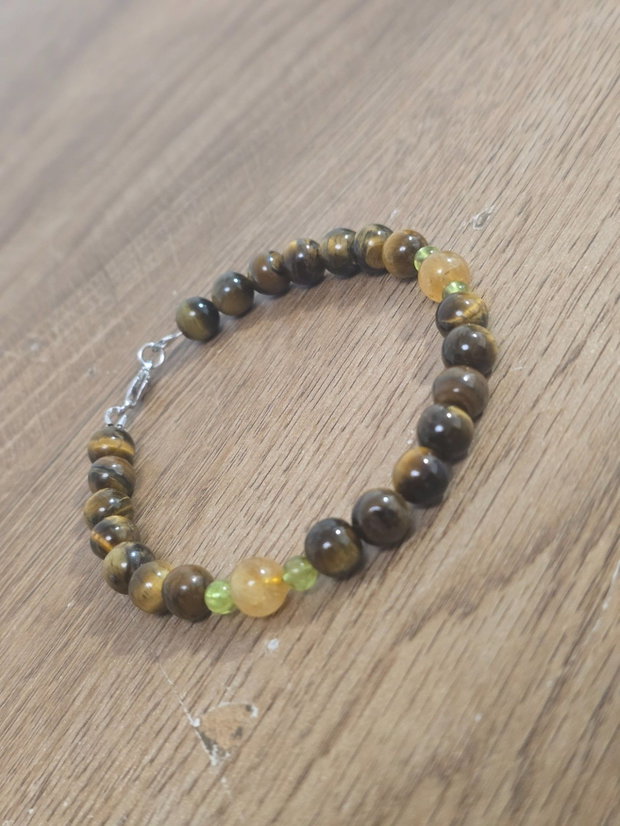 Rezervat Bratara ochi de tigru, peridot si citrin