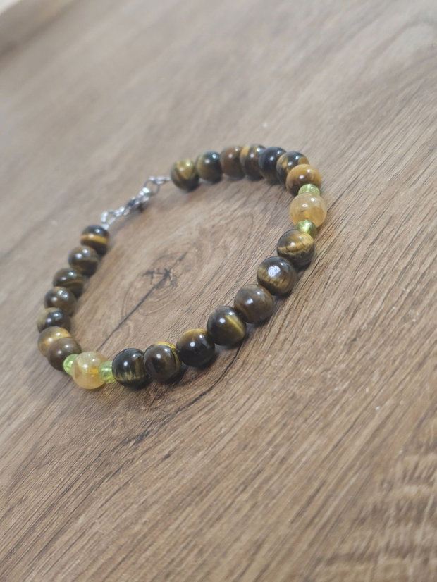 Rezervat Bratara ochi de tigru, peridot si citrin