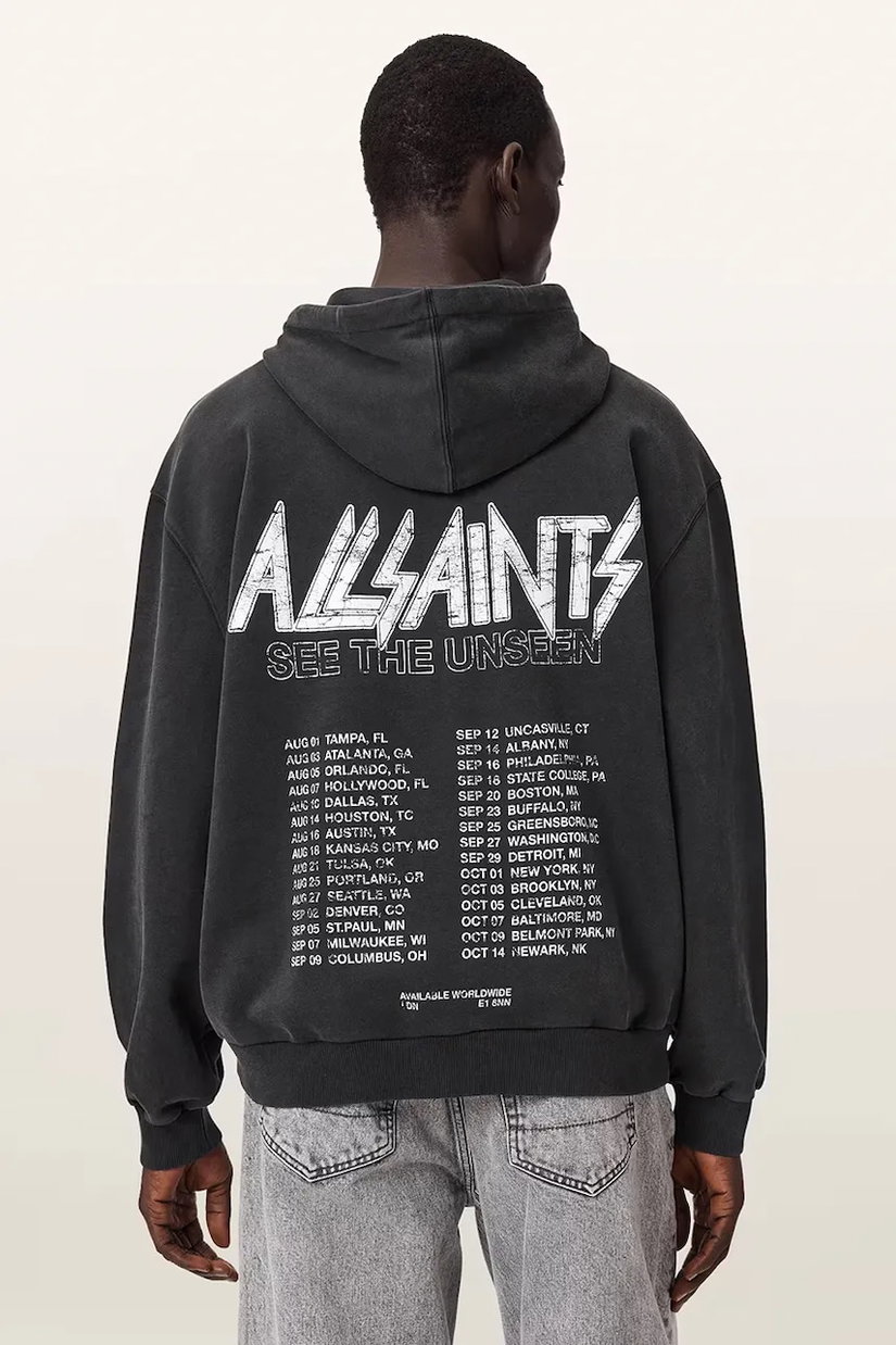 AllSaints hanorac cu glugă pentru bărbați din bumbac CHROMIUM