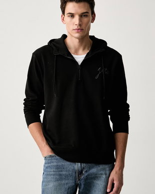 G-Star hanorac cu glugă pentru bărbați cu bumbac Script half zip hdd sw