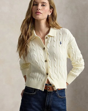 Polo Ralph Lauren cardigan pentru femei din bumbac