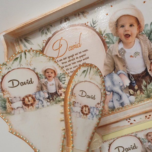 Set personalizat pentru taierea motului / tema Safari cu poza