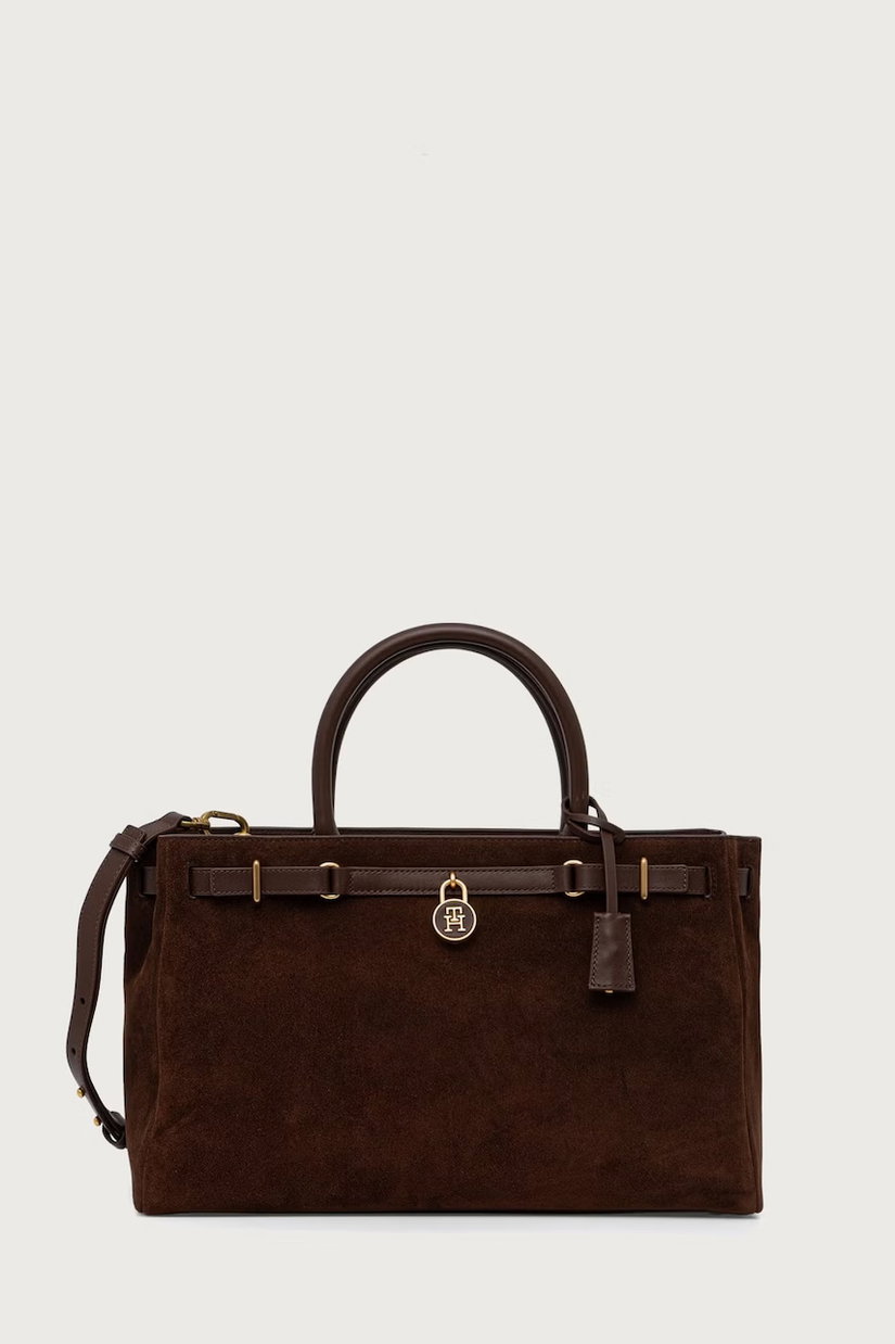 Tommy Hilfiger tote bag pentru femei din piele întoarsă