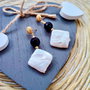 Cercei perle baroc albe & onix negru