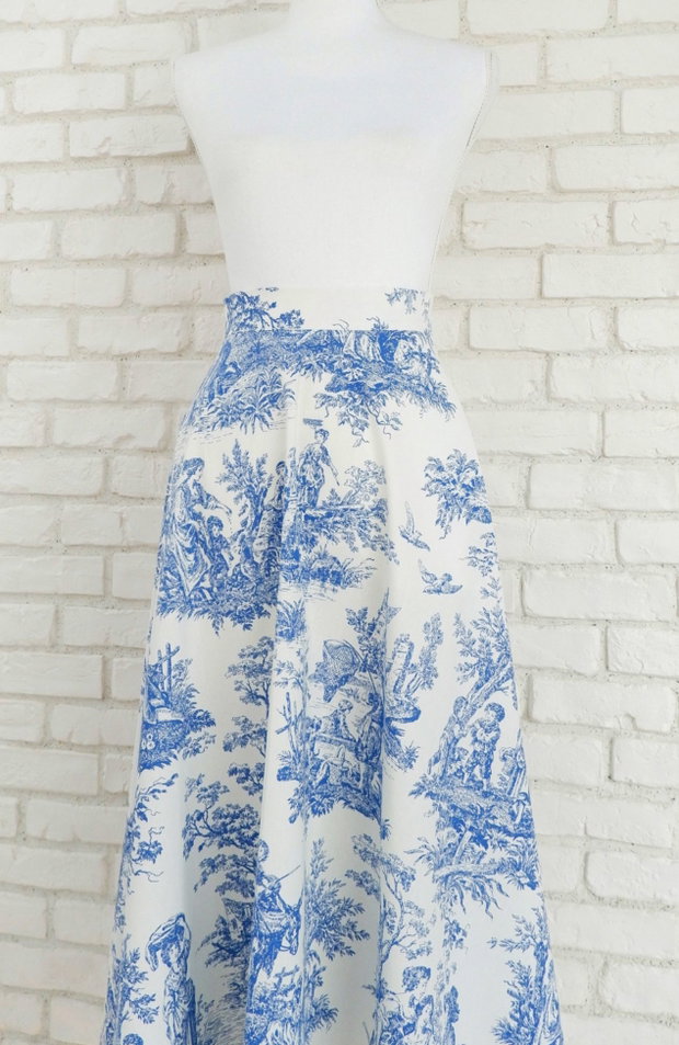 Fusta Clos Imprimeu Frantuzesc Toile de Jouy