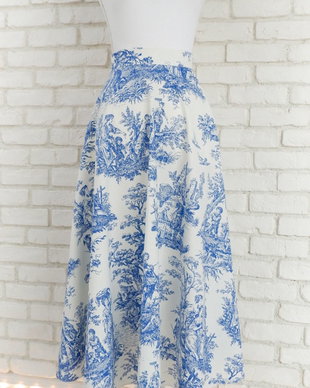 Fusta Clos Imprimeu Frantuzesc Toile de Jouy