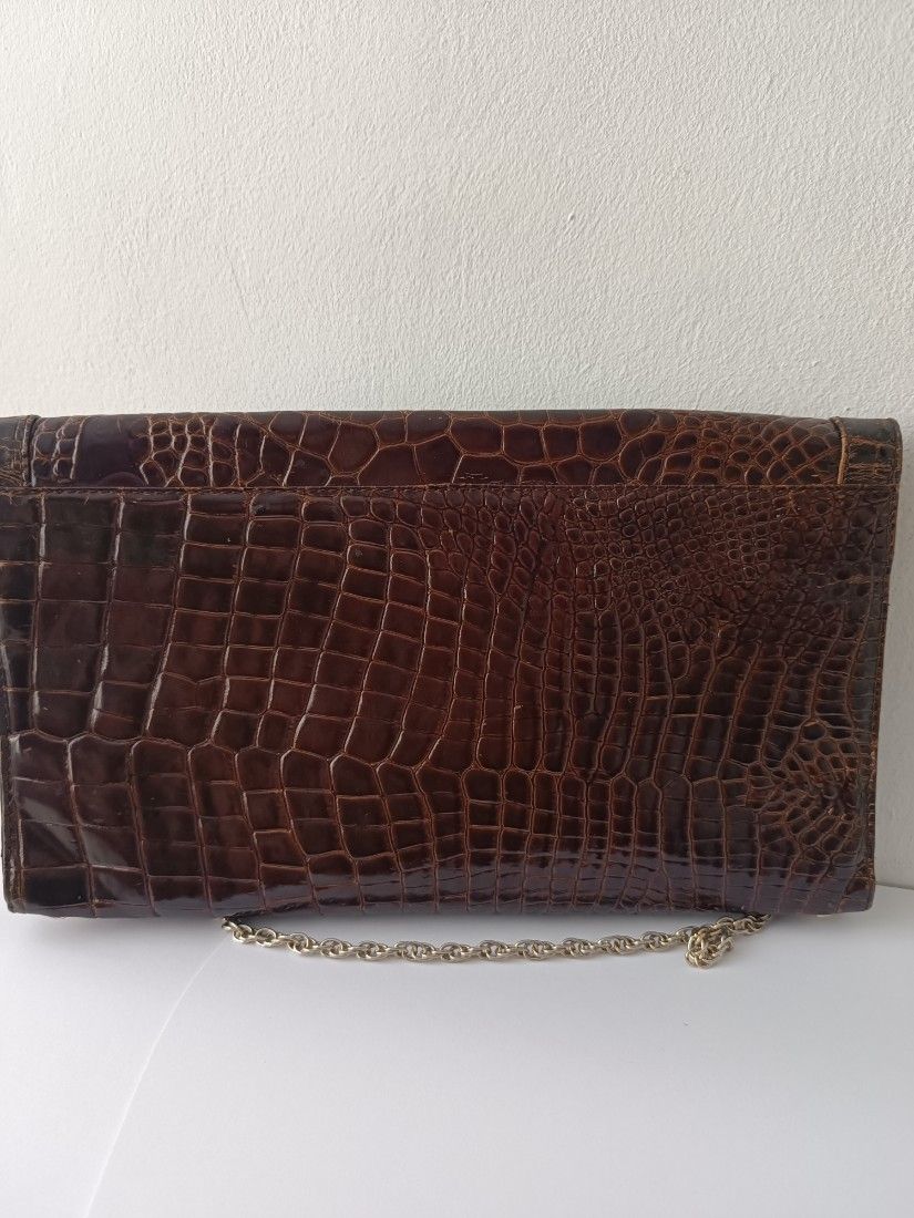Geanta/Plic din piele de aligator grena