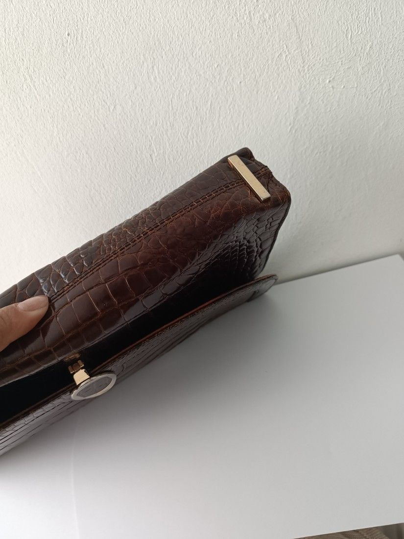 Geanta/Plic din piele de aligator grena