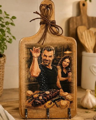 Cuier pentru bucătărie personalizat | Cadou cu fotografie pentru sot, iubit