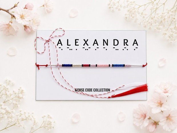 Bratara mesaj cod Morse ALEXANDRA