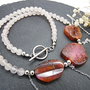 Colier handmade unicat - agate si cuart (cod1186)